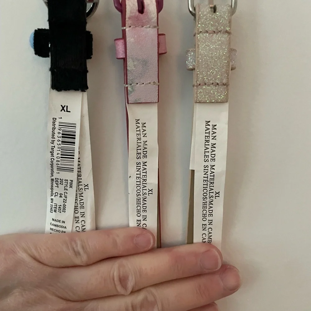 Cat & Jack Kids' Belt Set - Pink, Black, and Cream